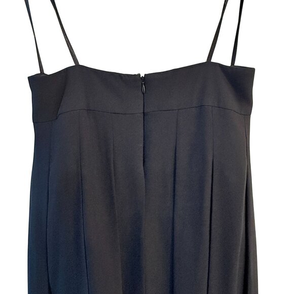 Shani Black Strapless Cocktail Dress Tuxedo Style Pleated White Bib Silk Size 4 - Picture 7 of 9